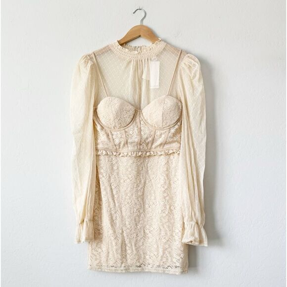 privy Dresses & Skirts - Privy Cream Lace Long sleeve Vintage Inspired Dress